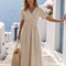 Alvara | Vestido midi de escote en V, manga corta y cintura envolvente