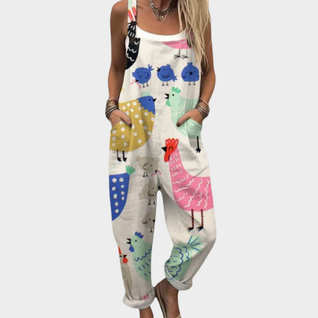 Overol estampado ultracómodo para un estilo chic y desenfadado