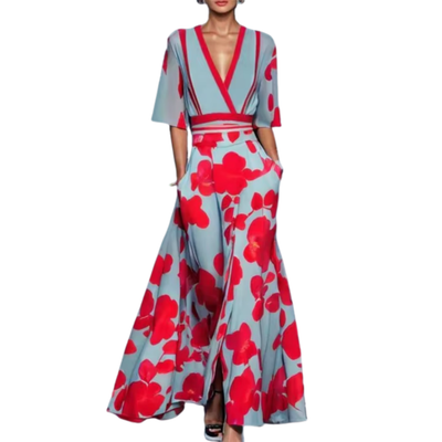Noelle | Vestido de Primavera Floral con Escote en V