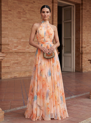 Aurora | Vestido con cuello halter