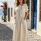 Elowyn | Vestido maxi de cuello redondo y manga corta con bolsillos
