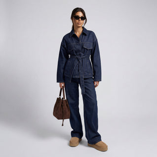 Conjunto Denim Cinturón Wide Leg