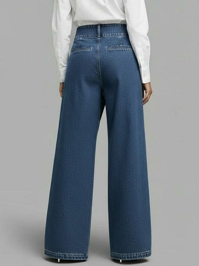 PANTALON DENIM WIDE LEG CRUZADO