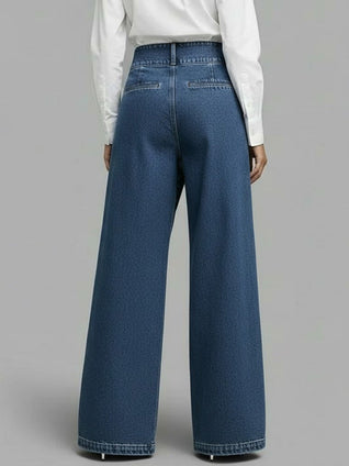PANTALON DENIM WIDE LEG CRUZADO